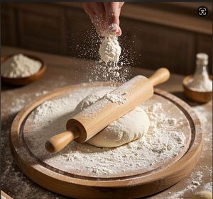 Rodillo y Tabla de Amasar de Madera Ecológicos, Chakla Belan Natural para Utensilios de Cocina Sostenibles - Product Image 2