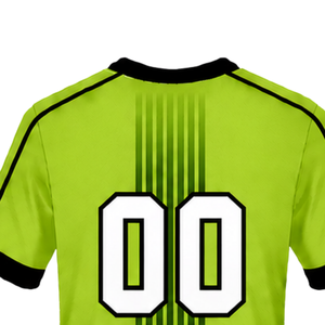 Maillot de rugby vert lime et noir à manches courtes, col rond, respirant, pour l'entraînement d'équipe, uniforme de sport performant - Product Image 4