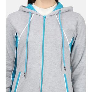 Chándal de Felpa de Algodón de Alta Calidad en Color Verde Azulado y Gris Jaspeado para Mujer, Venta al por Mayor, Logotipo Personalizado, OEM, Chándal de Felpa Liso - Product Image 5