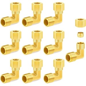 Raccords coudés en laiton usinés CNC de haute qualité pour tubes de diamètre extérieur 1/4'', 3/8'', 1/2'', 6mm, 8mm, 10mm, 12mm, à double ferrule hydraulique lisse - Product Image 4