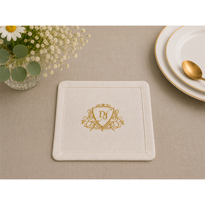 Posavasos de Lino Bordados de Primera Calidad |   Posavasos Decorativos para Bebidas para Hoteles y Restaurantes - Product Image 4