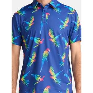 เสื้อโปโลชาย แขนสั้น ลายจุดสีน้ำเงิน ผ้าโพลีเอสเตอร์/คอตตอน ทรงลำลอง ระบายอากาศได้ดี กระดุมติดหน้า โลโก้ด้านหน้า น้ำหนัก 180 กรัม - Product Image 2