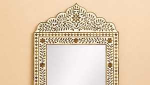 Handmade Best Bohemian <b>Arch</b> Mirror With Floral Bone Inlay <b>Frame</b> Decorative Unique Wall Mirror For Bathroom Decoration - Product Image 3