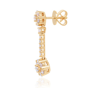 Pendientes de Diamantes Cultivados en Laboratorio con Certificación IGI, Diseño de Margarita, Oro Blanco de 14K, Chapado en Rodio, Joyería Fina de Lujo, Regalo de Boda - Product Image 4