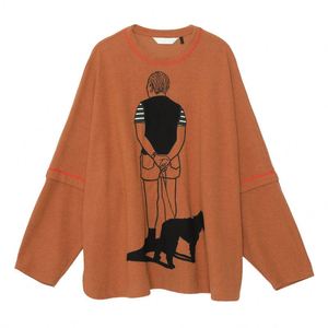 Women's Oversized Double Sleeves T Shirt Premium Cotton Round <b>Neck</b> Long Sleeve Streetwear Fashion Casual Clothing Top - Product Image 2