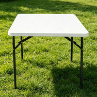 Table à manger carrée pliable, plateau en plastique HDPE portable, pour petits appartements, maison, jardin, utilisation en extérieur
