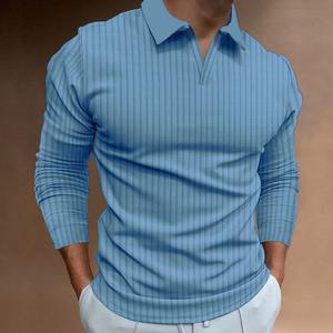 Polo Ligero de Punto 100% Algodón para Hombre, Nuevo Estilo, Camiseta de Punto de Manga Larga de Alta Calidad para Hombre - Product Image 3