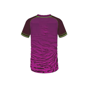 Ensemble uniforme de baseball pour homme, violet rayé, sublimé, manches courtes, col rond, en polyester anti-humidité - Product Image 2