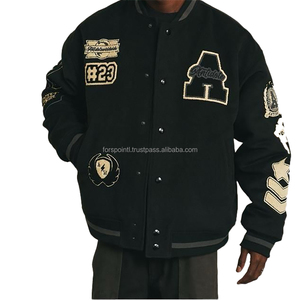 Logotipo personalizado de lana Chenille bordado fabricantes para la marca de ropa de cuero personalizado manga Letterman hombres Varsity chaqueta - Product Image 6