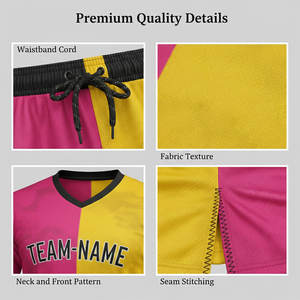 Conjunto de Camisetas de Fútbol Personalizadas Unisex con Apliques, 100% Poliéster, Manga Corta, Nombre del Equipo Personalizado - Product Image 5