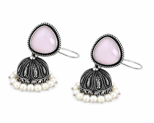 Proveedor Mayorista de Pendientes Colgantes Bohemios de Plata Oxidada Color Rosa |   Joyería Étnica de Moda, Regalo para Ella - Product Image 4