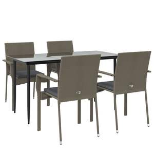 Conjunto de Comedor Modular Grande para Jardín, en Ratán Sintético Negro y Gris - Product Image 3