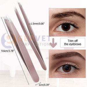 Pince à épiler pour sourcils en acier inoxydable léger haute performance, à pointes inclinées et droites, fabriquée à la main, écologique et sur mesure - Product Image 2