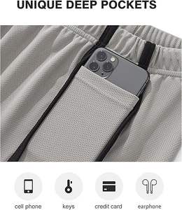 กางเกงขาสั้นตาข่ายผู้ชาย สำหรับวิ่ง ออกกำลังกาย เล่นกีฬา เพาะกาย ทรงเข้ารูป สไตล์วินเทจ - Product Image 6