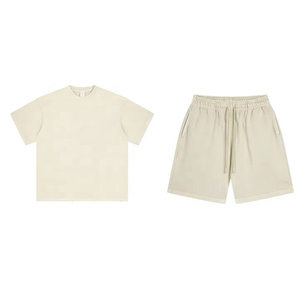 Ensemble t-shirt à col rond et short à taille élastique pour homme, couleur dégradée, séchage rapide, polyester tricoté, vêtements décontractés d'été - Product Image 3