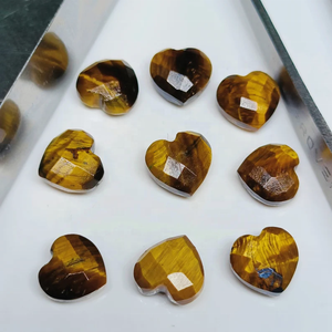 Natural <b>Tiger</b> <b>Eye</b> Faceted Hand Carved Heart Shape Gemstone Beads 10mm <b>Tiger</b> <b>Eye</b> Loose Carving Briolette Bead For Jewelry Making - Product Image 1