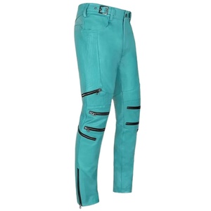 Pantalon en cuir vintage de haute qualité pour homme, décontracté d'hiver, en tissu Oxford brodé brillant, respirant, avec poche ouverte à l'entrejambe - Product Image 6