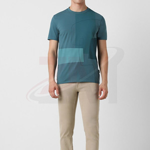 T-shirts pour hommes grande taille, couleur bleue unie, marque personnalisée, 100% coton, style streetwear décontracté, coupe ample, t-shirts basiques pour l'été - Product Image 5
