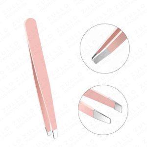Pinzas Inclinadas para Cejas de Acero Inoxidable Rosa, Marca Privada Personalizada, Herramienta de Precisión para Dar Forma a las Cejas para Profesionales de Belleza - Product Image 2