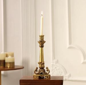 Candelabro de Metal Dorado, Forma Cilíndrica, Decoración para el Hogar, Diseño Resistente al Calor - Product Image 3