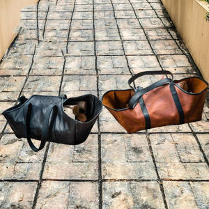 Nouveau porte-bois décontracté en cuir véritable, durable, léger et anti-odeur pour le camping en plein air et les foyers - Product Image 6