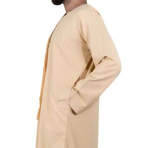 2025 Traditional Muslim Casual Long Sleeve Islamic Clothing Saudi Oman <b>Men</b> <b>Thobe</b> Quality Arabic Dubai Cotton <b>Men's</b> Jubba - Product Image 6