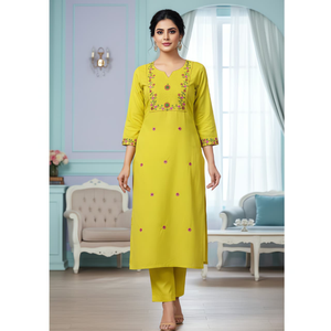 Ensemble traditionnel indien pour femmes en coton naturel, 2 pièces, pour occasions spéciales, taille M-3XL - Product Image 4