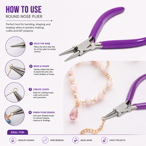 Pince à bec rond professionnelle pour bijoux, en acier inoxydable, pour plier le fil, faire des boucles, travailler les perles, outil artisanal - Product Image 5