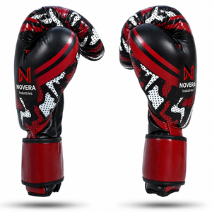 Gants de boxe en cuir de qualité supérieure pour l'entraînement, le sparring, le travail sur sac de frappe, le Muay Thai, le Kickboxing, le MMA avec sangle de poignet en Velcro - Product Image 2
