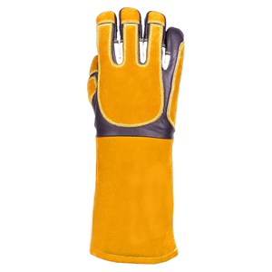 Guantes de Trabajo de Seguridad para Soldadura MIG de Cuero Vacuno de Manga Larga, Aislantes, Flexibles y de Alta Resistencia, en Oferta - Product Image 3