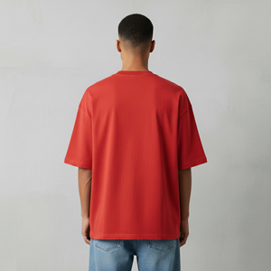 Camiseta de cuello redondo para hombre, estilo OEM nuevo, de alta calidad, con logotipo bordado personalizado, color azul marino sólido, ecológica, transpirable y de corte holgado. - Product Image 2