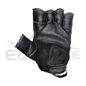Gants de moto personnalisés pour hommes, demi-doigts, en cuir de chèvre, pour l'été, avec protection des articulations en TPR, gants de motard - Product Image 3