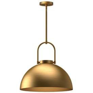 Round Brass Pendant <b>Light</b> Gold Metal Shade LED Indoor <b>Ceiling</b> Fixture Large Size Mounted Design Handmade Pendant Lamp - Product Image 1