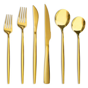 New Style Solid Color <b>Cutlery</b> <b>Set</b> In Stock Hot Sale <b>Cutlery</b> <b>Set</b> Quality Made <b>Gold</b> <b>Cutlery</b> <b>Set</b> - Product Image 1