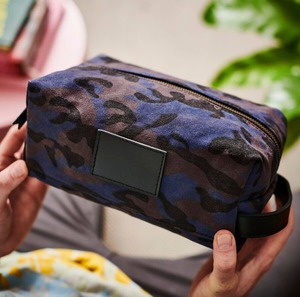 Trousse de toilette en cuir et toile, organiseur de voyage, trousse de rangement cosmétique imperméable pour hommes, LCTB-0032 - Product Image 1