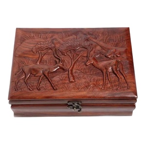 <b>Cheap</b> Wooden Jewelry Organizer Chest for <b>Rings</b>, Earrings, Necklaces and Bracelets with Rustic Vintage Appearance and Decorative - Product Image 3