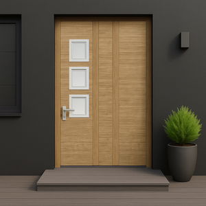 Porte intérieure moderne en PVC, étanche, résistante au feu et aux termites, pour salle de bain, chambre, cuisine, finition premium - Product Image 1