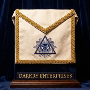 Fabricante Personalizado de Delantales Masónicos con Bordado de Lingotes de Oro y Ojo que Todo lo Ve, Regalia, Venta al por Mayor de Fábrica, Hecho a Medida, Hecho a Mano, Vestimenta para Logias - Product Image 4