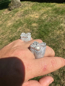 Gothic Tupac <b>Cross</b> Baguette Cut Prong Setting Hip Hop 925 Sterling <b>Silver</b> Wedding Engagement <b>Ring</b> Anniversary Gifts Unisex - Product Image 4