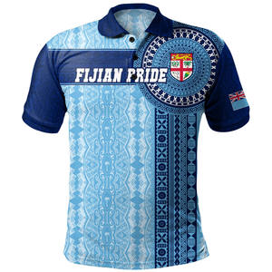 เสื้อโปโลแขนสั้นลายธงชาติฟิจิสำหรับผู้ชาย ทรงปกติ ระบายอากาศได้ดี ผลิตจากโพลีเอสเตอร์ 100% เหมาะสำหรับใส่ลำลอง - Product Image 5