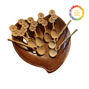 Spatule et cuillère de cuisine en bois bio, écologiques, faites à la main, à prix abordable, pour la cuisson - Product Image 3