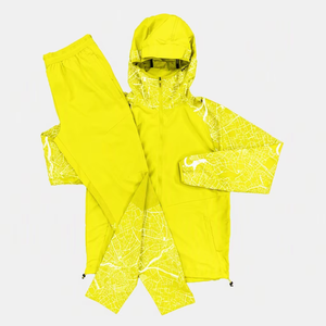 Lightweight Acid Wash <b>Men's</b> Two-Piece Tracksuit Set Breathable Hooded Windbreaker Jacket Full-Length Trousers Drawstring Closure - Product Image 4