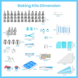 236 pezzi Kit per decorare torte accessori per utensili da forno punte per tubazioni accoppiatori formine per biscotti tazze da forno scatola per sollevatore di fiori - Product Image 3