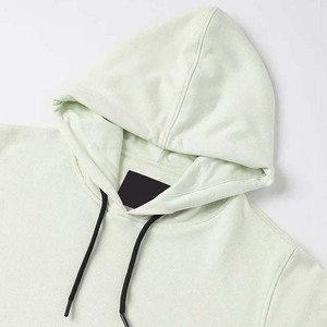 Sudadera con Capucha para Hombre, Color Verde Claro, Corte Regular, Color Sólido, Informal, de Algodón Tejido, con Bolsillo y Capucha con Cordón Ajustable - Product Image 4