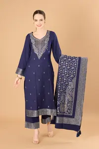 SAFAA : Sona Chandi Édition Hiver – Ensemble 3 pièces tissé non cousu de qualité supérieure - Product Image 3