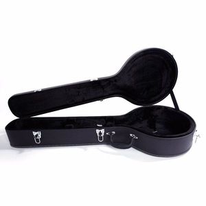 Replace 48950444 Black Microgroove Pattern <b>Leather</b> Wood Banjos Case 5 & 6 <b>String</b> Musical Instrument Bags and Protection - Product Image 1