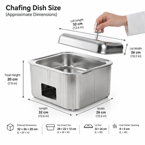 Ensemble de réchauds de luxe en acier inoxydable doré pour buffet, maintien au chaud des aliments, service traiteur, mariage, hôtellerie, banquet, casseroles et marmites chaudes - Product Image 6