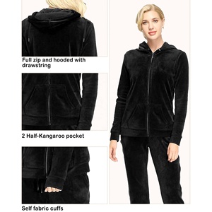 Custom Embroidery Gym Wear Tracksuits Sportswear Sweat Suit Velour Women's Tracksuit Wholesale Jogger Track Suits - Product Image 4