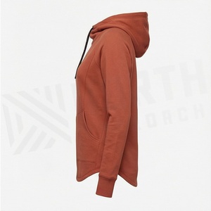 Haut de sport en coton pour femme, coupe ajustée, manches longues, vêtement d'entraînement, pull de gym oversize, sweat à capuche personnalisé, couleur personnalisable - Product Image 3