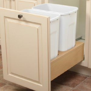 Wooden Cabinet Pull Out Trash Can Frame <b>Storage</b> Organizer Sliding Garbage <b>Bin</b> Holder for Kitchen Space Saving Solutions - Product Image 6